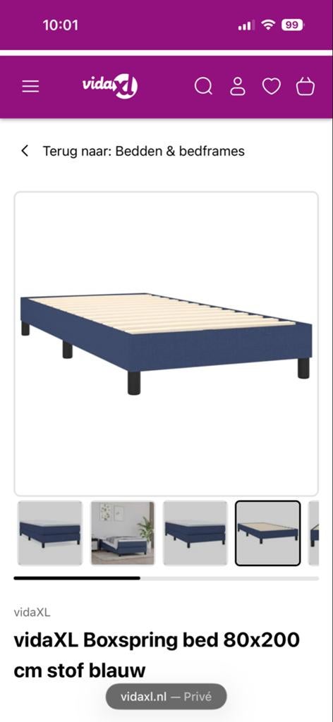 Bed en Twee nieuwe matrassen 80x200 met lattenbodem, Huis en Inrichting, Ophalen, Eenpersoons, Wit, Nieuw