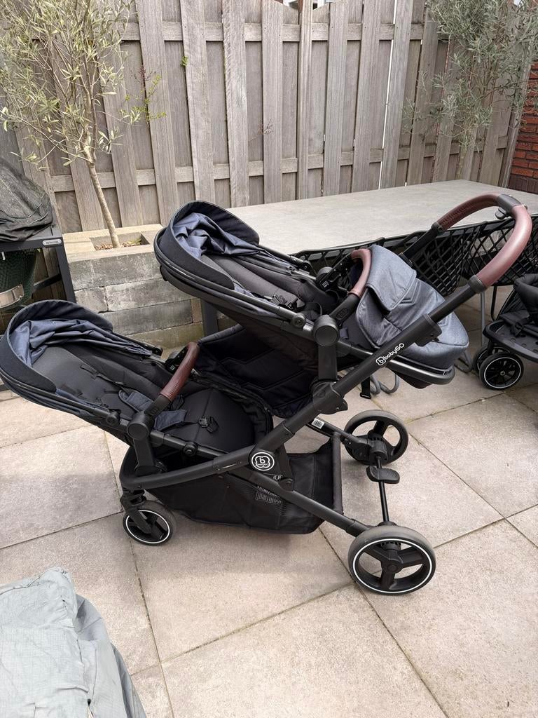 Babygo Twinner Grey Tandem Duowagen, Duowagen, Zo goed als nieuw, Ophalen, Kinderwagen