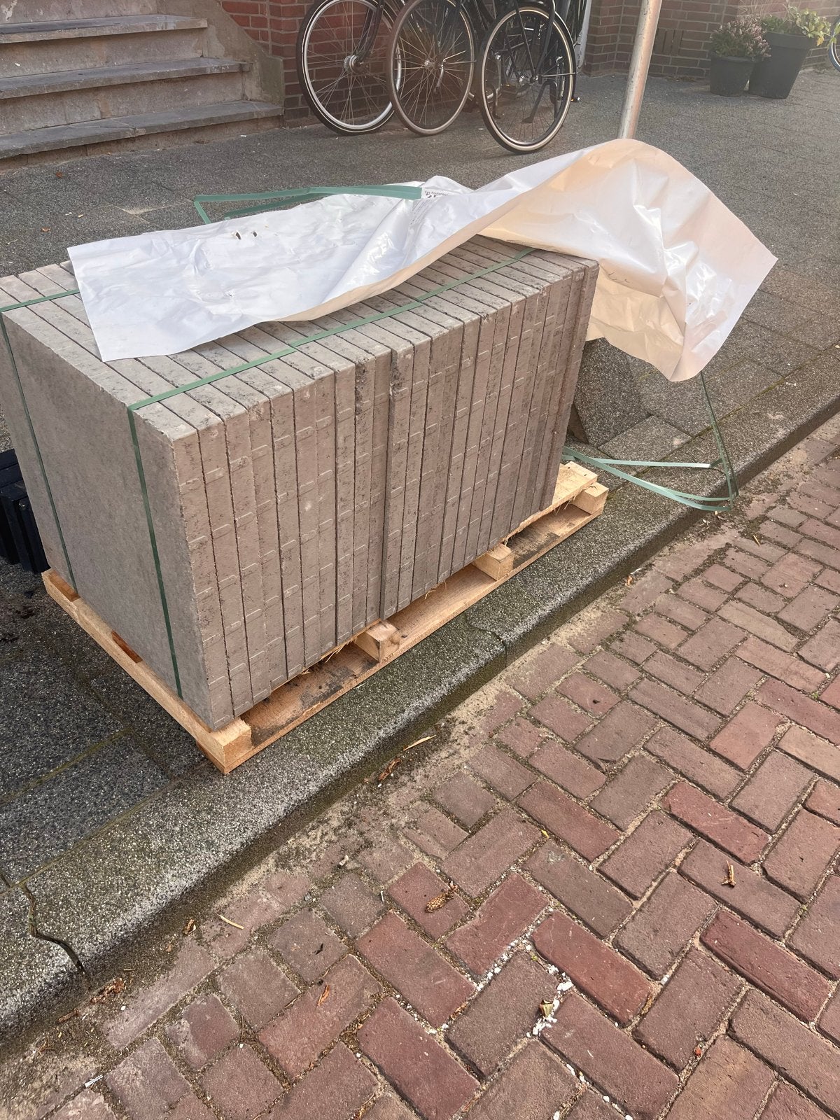Terrastegels Mykonos Taupe 60x60x4 cm met opsluitbanden, Tuin en Terras, Ophalen, Nieuw, 5 tot 10 m², Beton