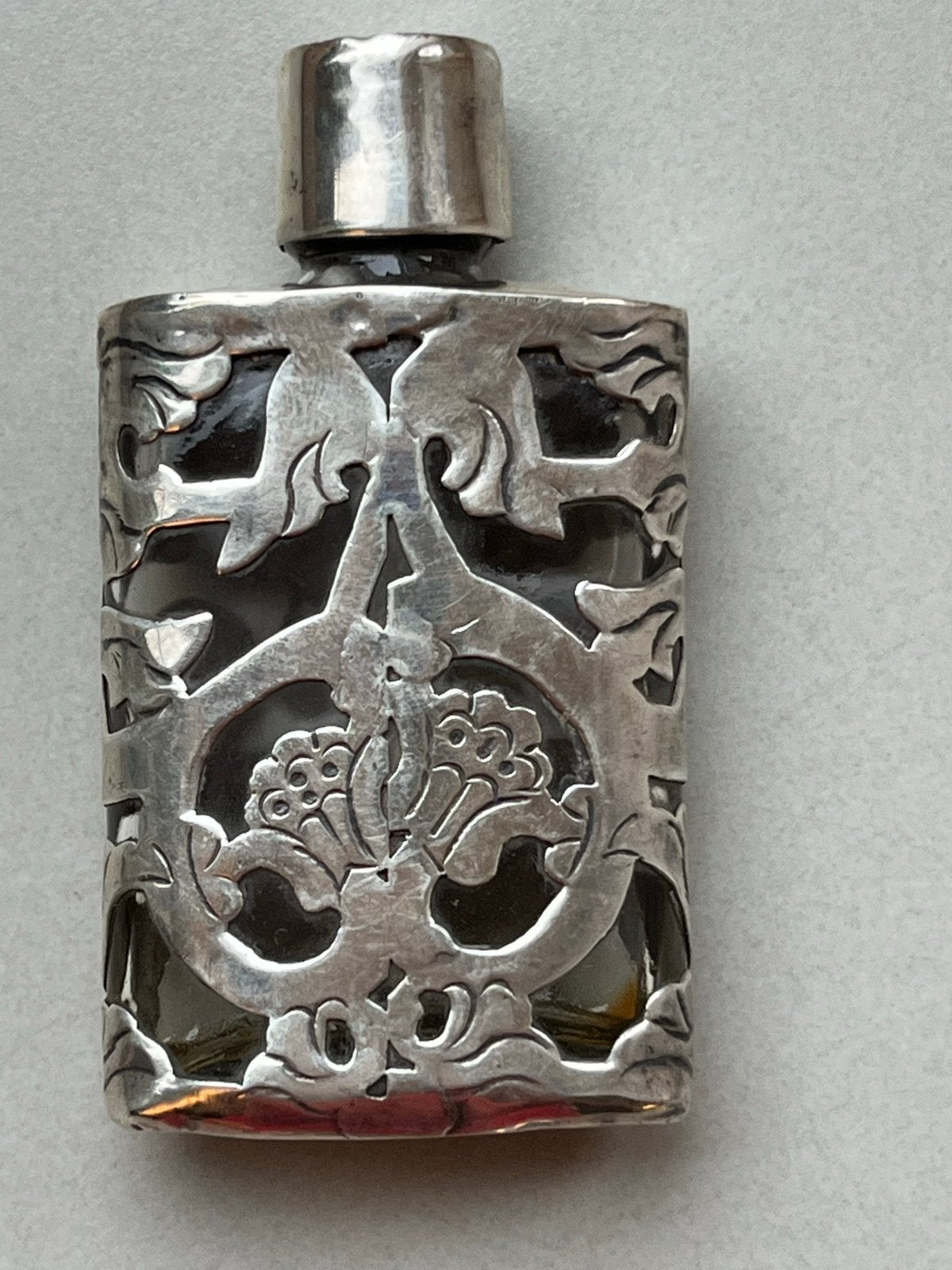 Zilveren Parfumflesje - Gekeurd Rindom Zilver 6,5 cm, Antiek en Kunst, Verzenden, Zilver