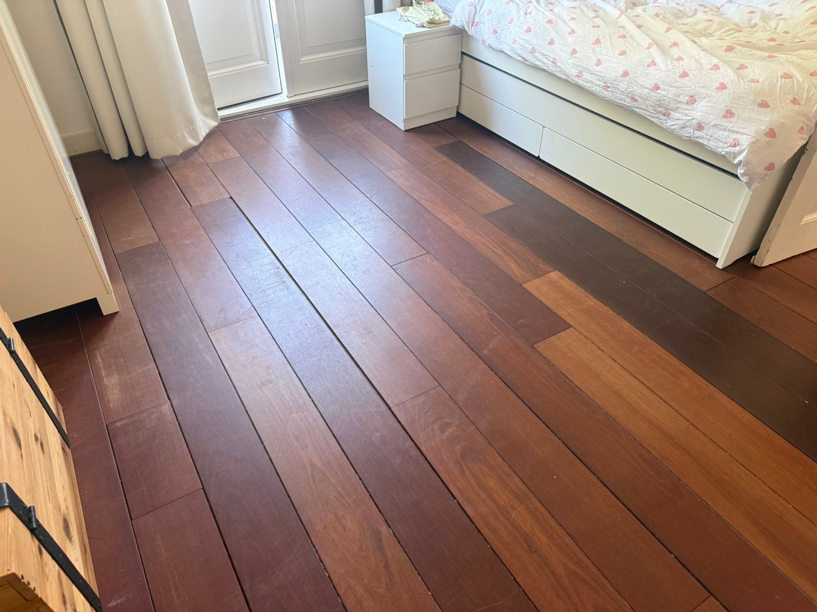 GRATIS ±35 m² Jatoba houten vloer, Doe-het-zelf en Verbouw, Vloerdelen en Plavuizen, Ophalen, Vloerdelen of -planken, Zo goed als nieuw