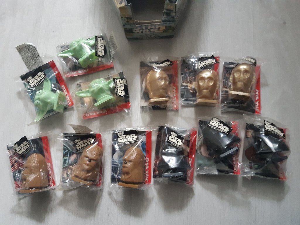 Star Wars Topps Candy Containers met 12 hoofdjes, Verzenden, Gebruikt, Actiefiguurtje