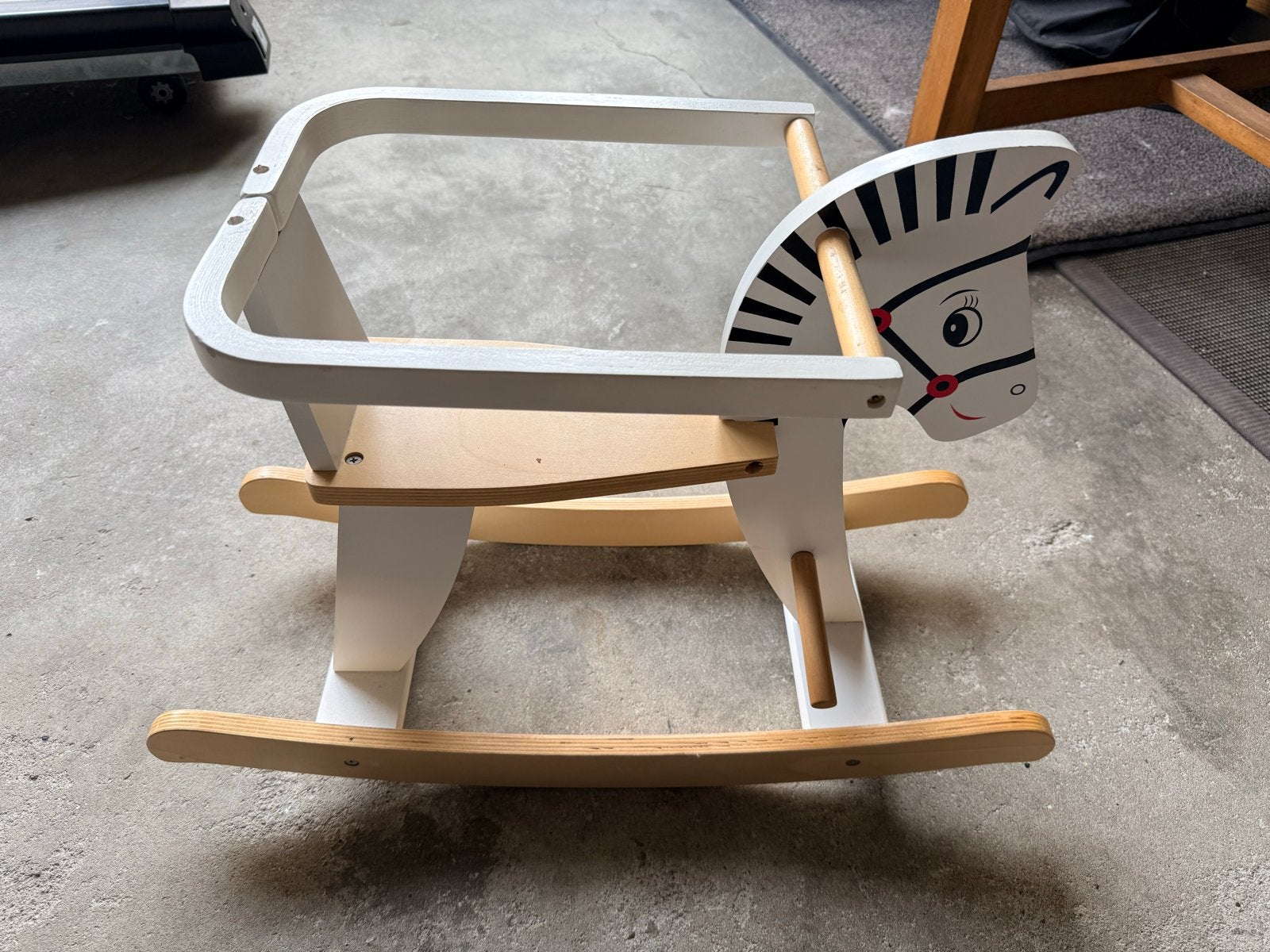 Houten hobbelpaard / schommelpaard - Zebra design, Ophalen, Gebruikt, Jongen of Meisje