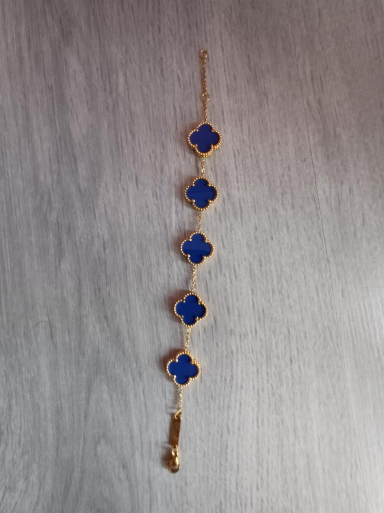 Van Cleef & arpels Armband Goud Donkerblauw Nieuw, Ophalen of Verzenden, Nieuw, Blauw, Goud
