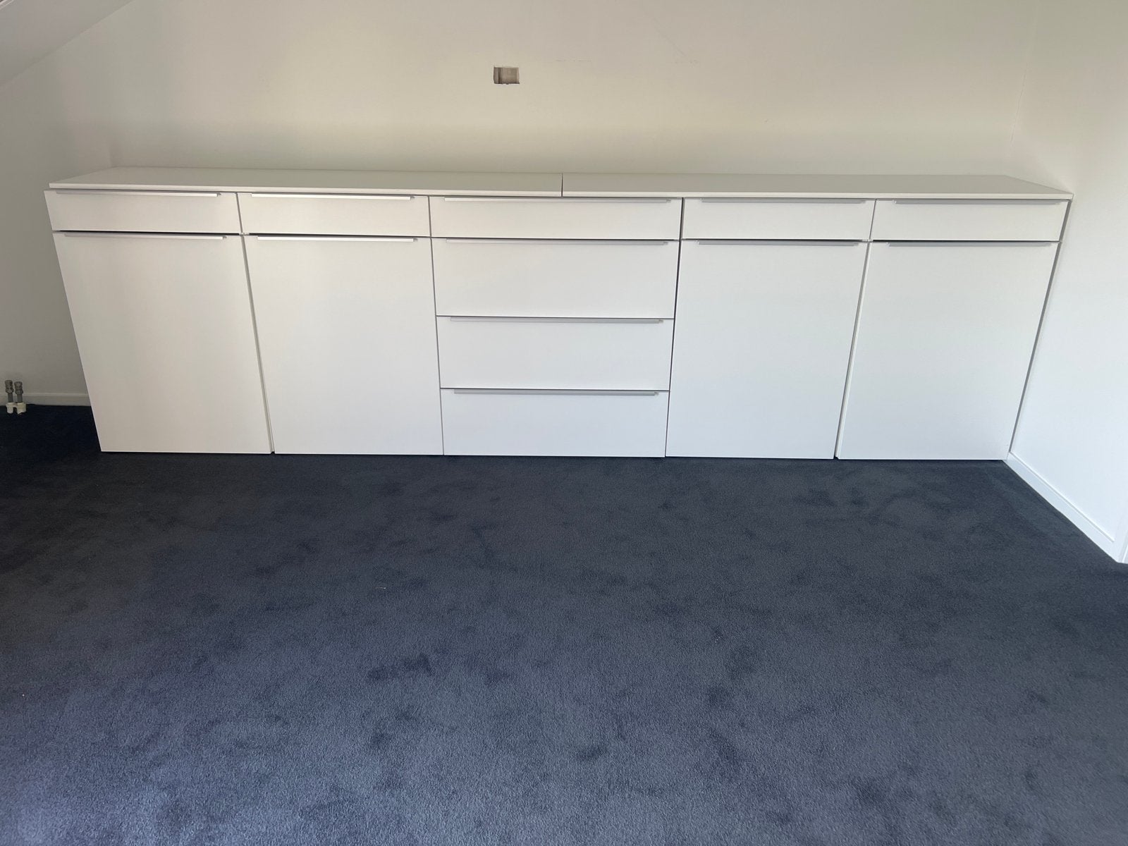Moderne Kommode/Dressoir met 4 cm Kasten en 8 Lades, Ophalen, Overige materialen, Zo goed als nieuw, 200 cm of meer