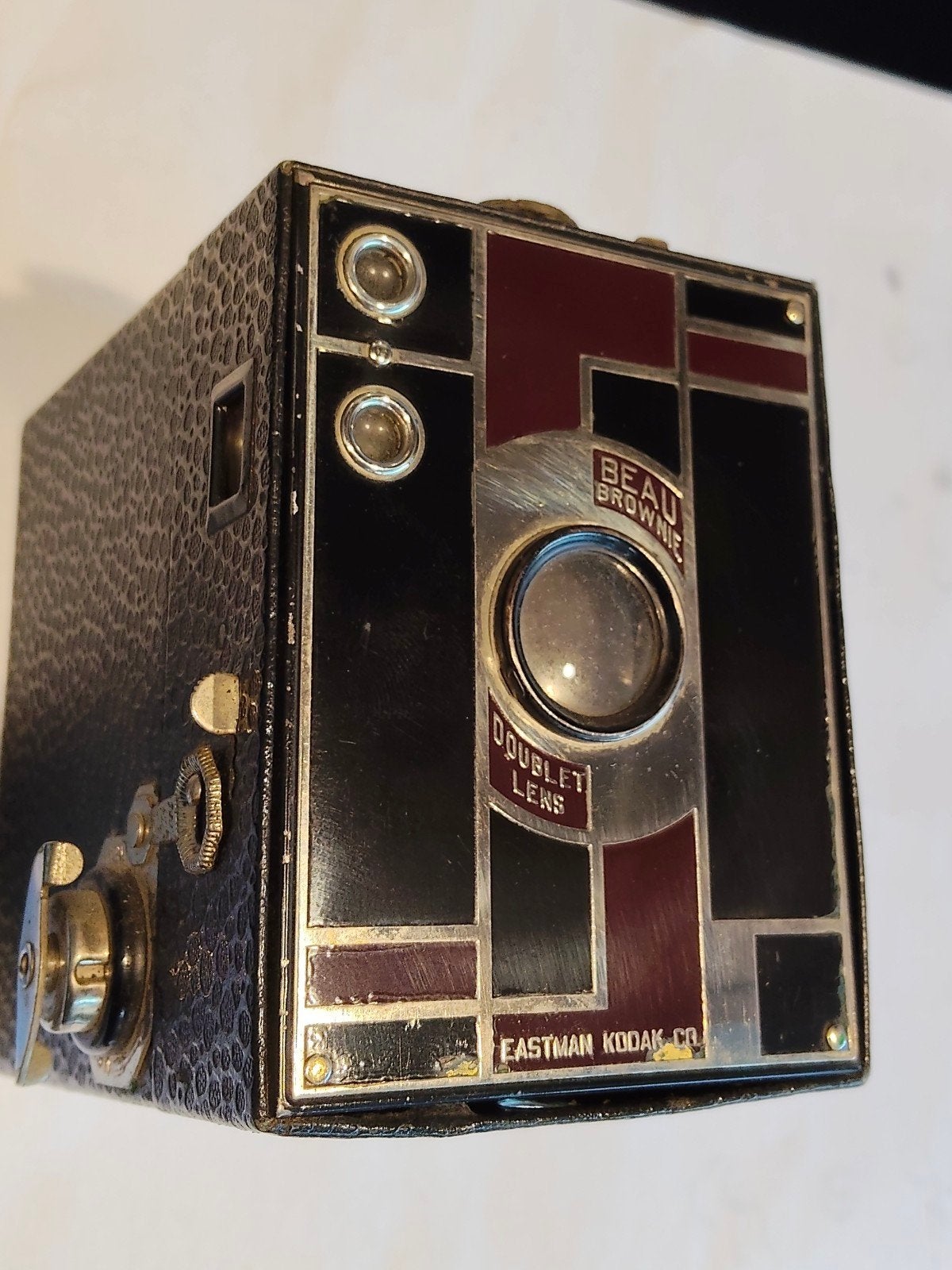Zeldzame Kodak Beau Brownie camera uit de jaren '30 met tas, Ophalen of Verzenden, Voor 1940, Fototoestel