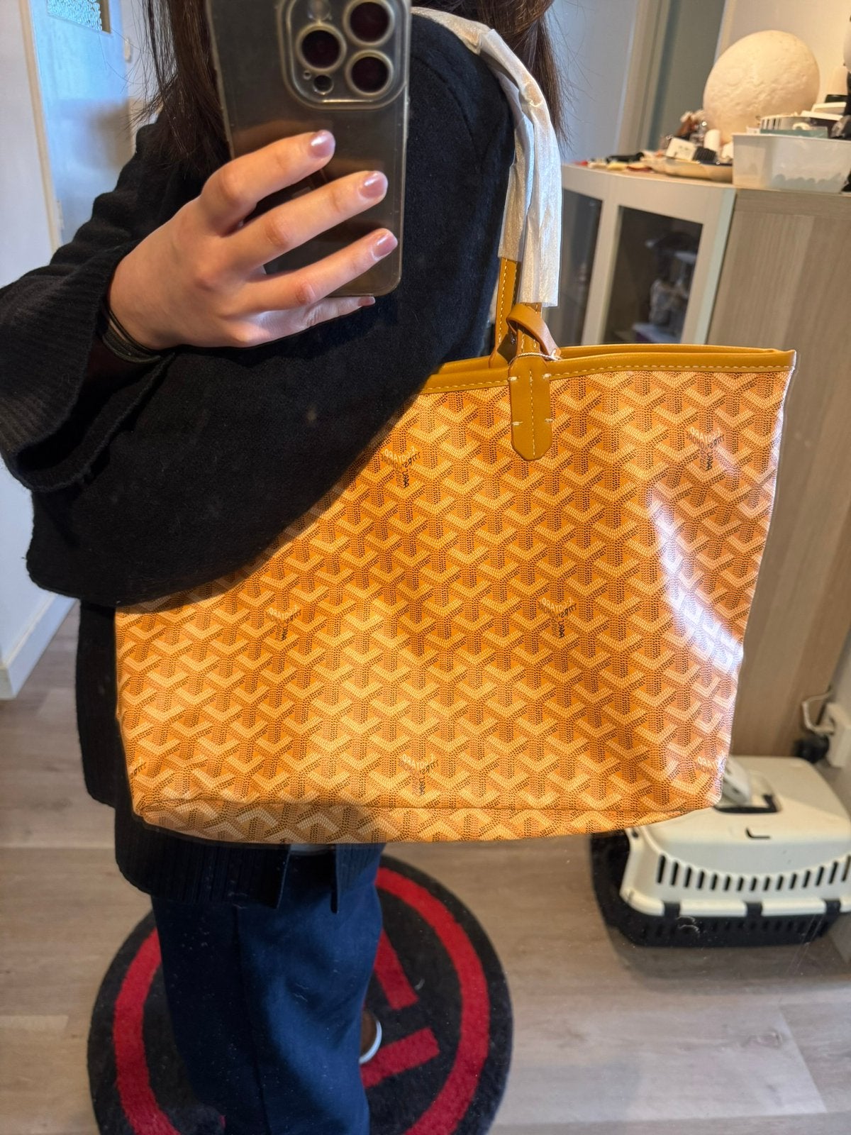 Goyard Bag Yellow Medium Canvas Tote Bag, Verzenden, Nieuw, Geel, Shopper