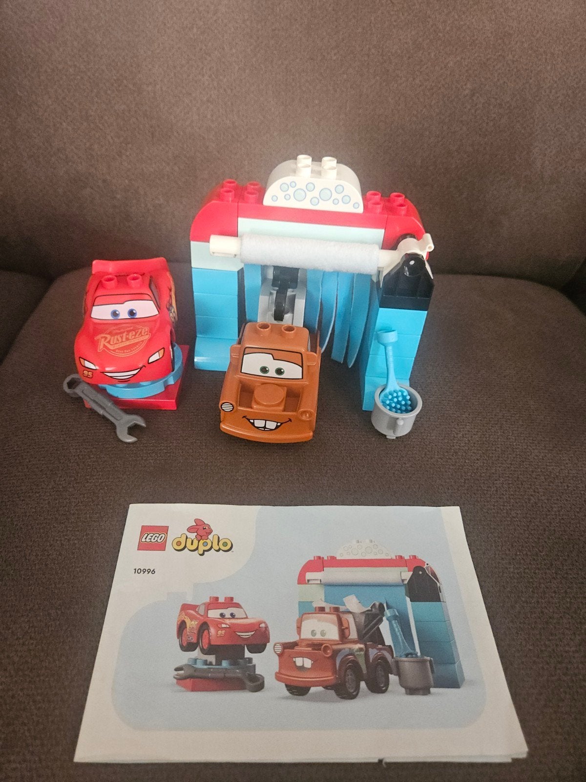 LEGO Duplo Cars Bliksem McQueen & Takel Wasstraat 10996, Ophalen, Overige thema's, Compleet, Zo goed als nieuw