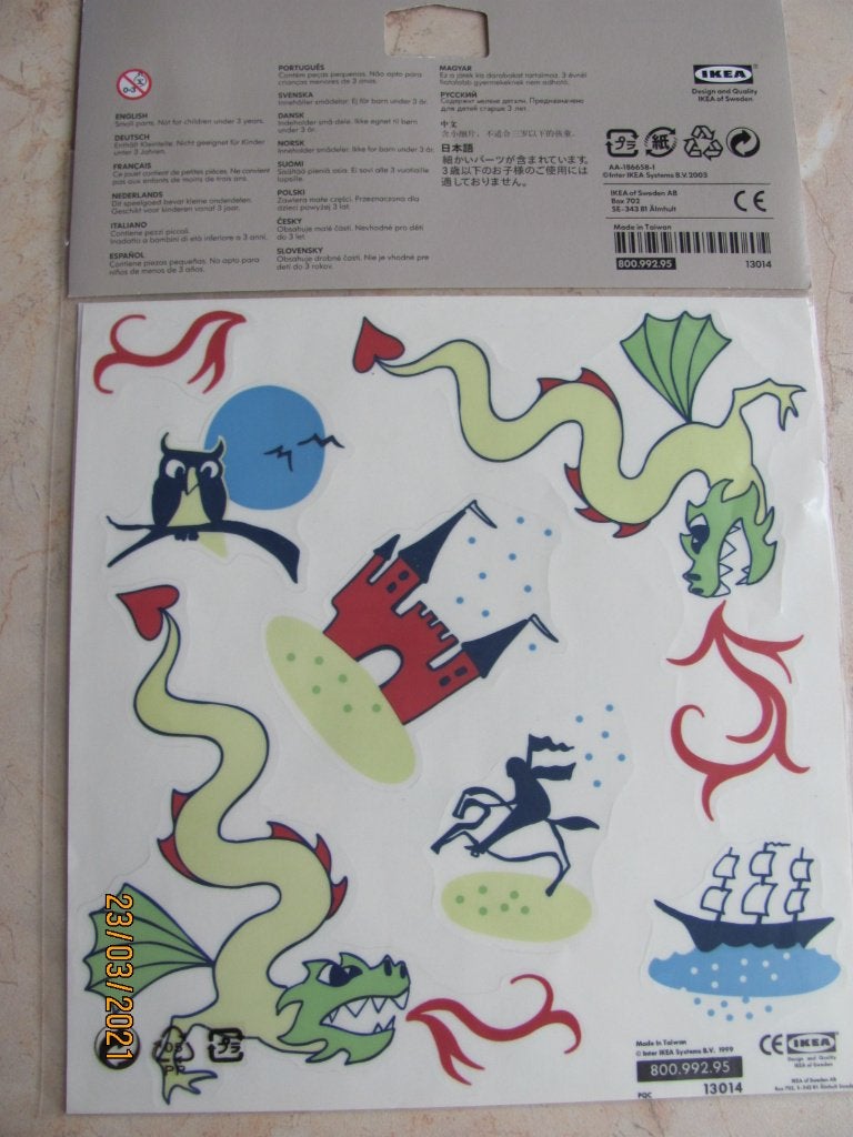 NIEUW set IKEA kinderkamer STICKER decoratie MINNEN sprookje, Overige typen, Nieuw, Ophalen of Verzenden, Meerkleurig
