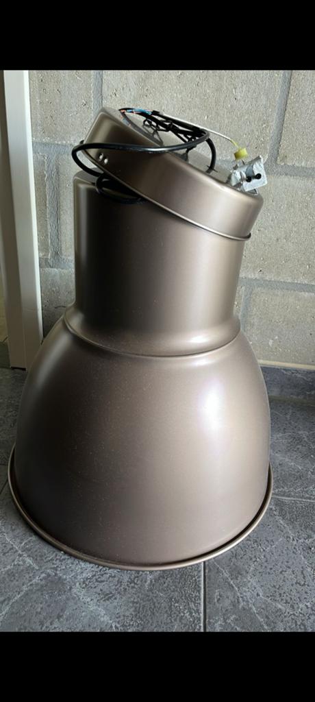 Grote taupe vintage lamp, Ophalen of Verzenden, Zo goed als nieuw, 25 tot 50 cm, Minder dan 100 cm