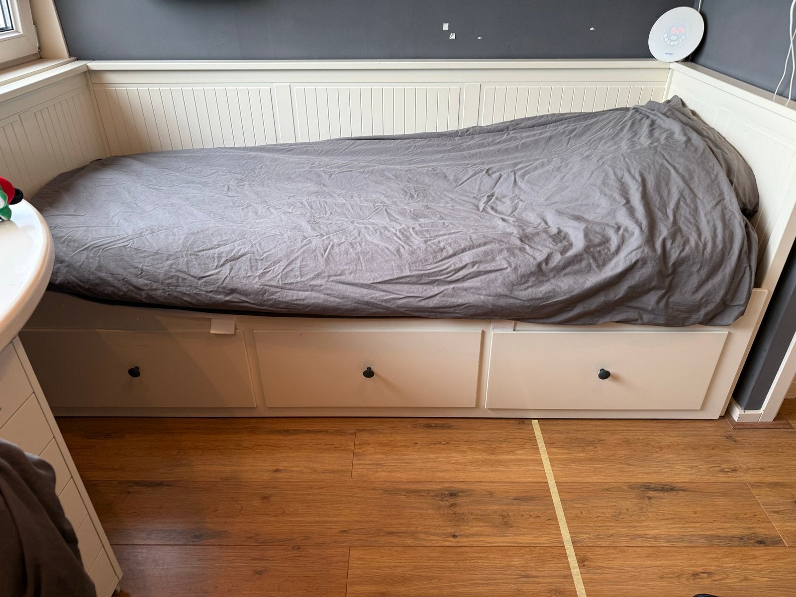 IKEA Hemnes uitschuifbaar bed met 3 lades, Huis en Inrichting, Ophalen, Wit, Tweepersoons, 80 cm