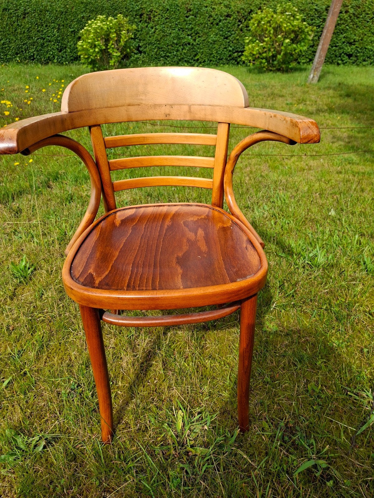 5 houten café stoelen, Antiek en Kunst, Ophalen