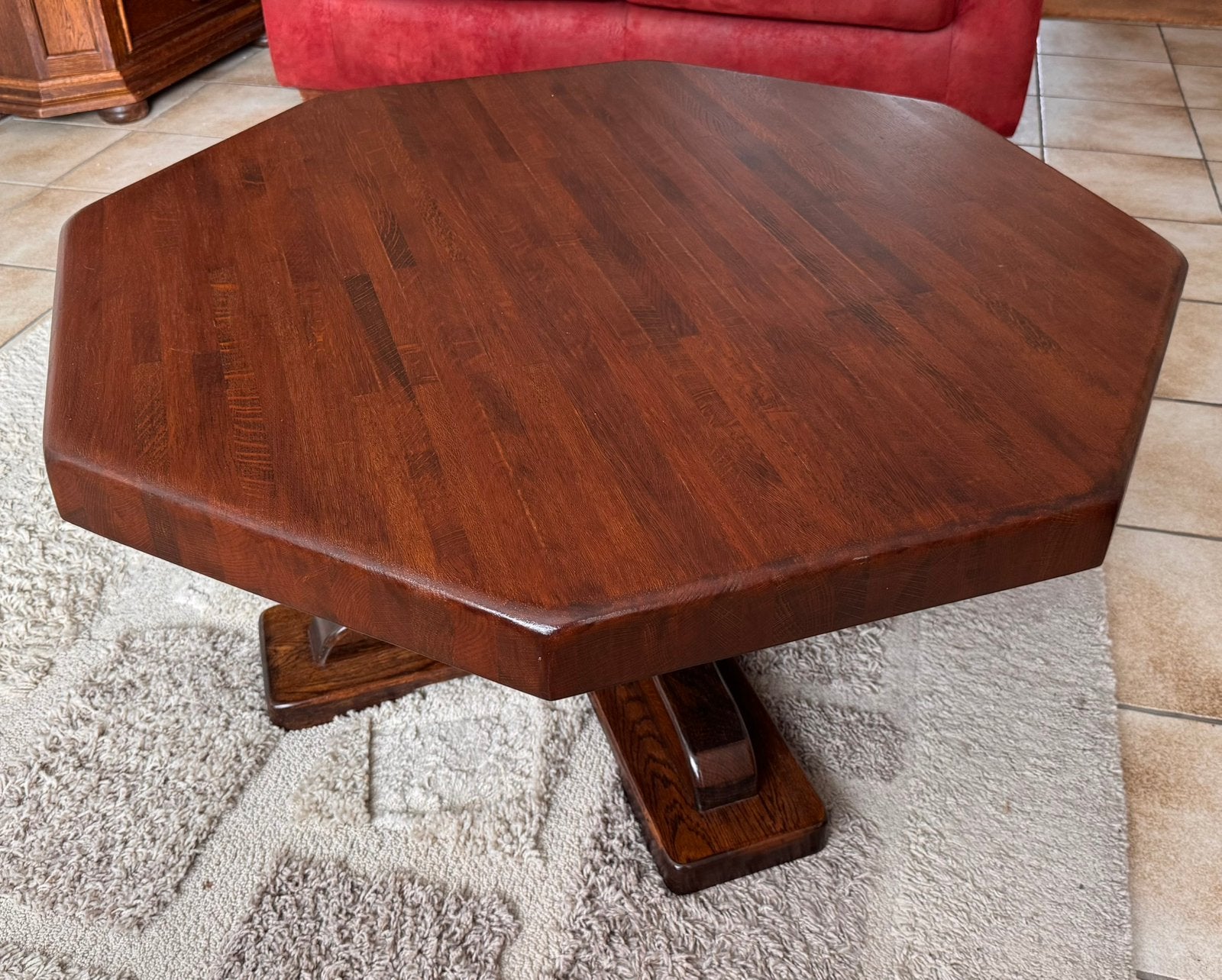 Massief donker eiken salontafel – 100  46 cm, Huis en Inrichting, Ophalen, 100 tot 150 cm, Eikenhout, 50 tot 100 cm