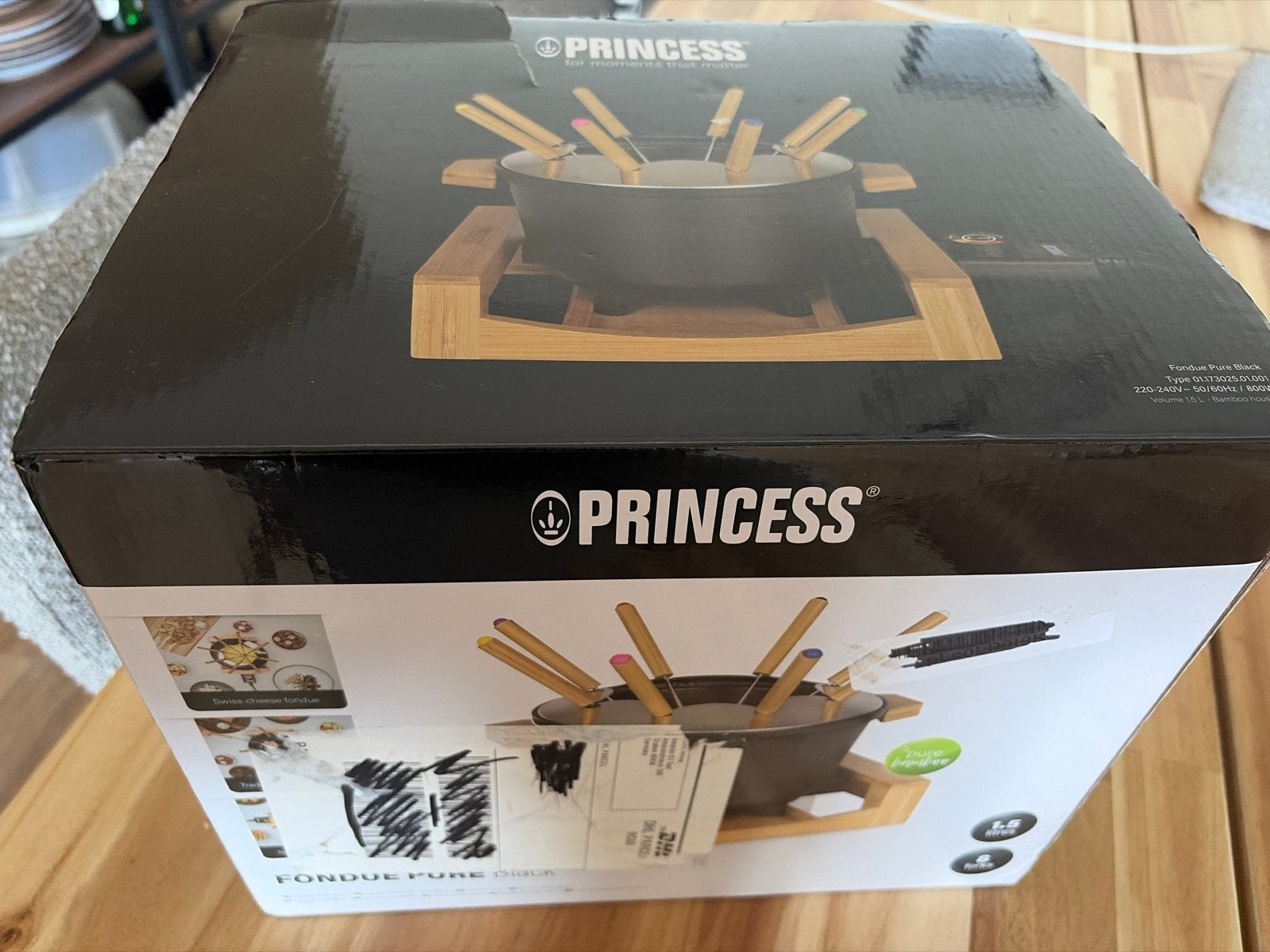 Princess Fondue Pure Black - Zo goed als nieuw, Ophalen, Zo goed als nieuw, Elektrisch, Fondueset