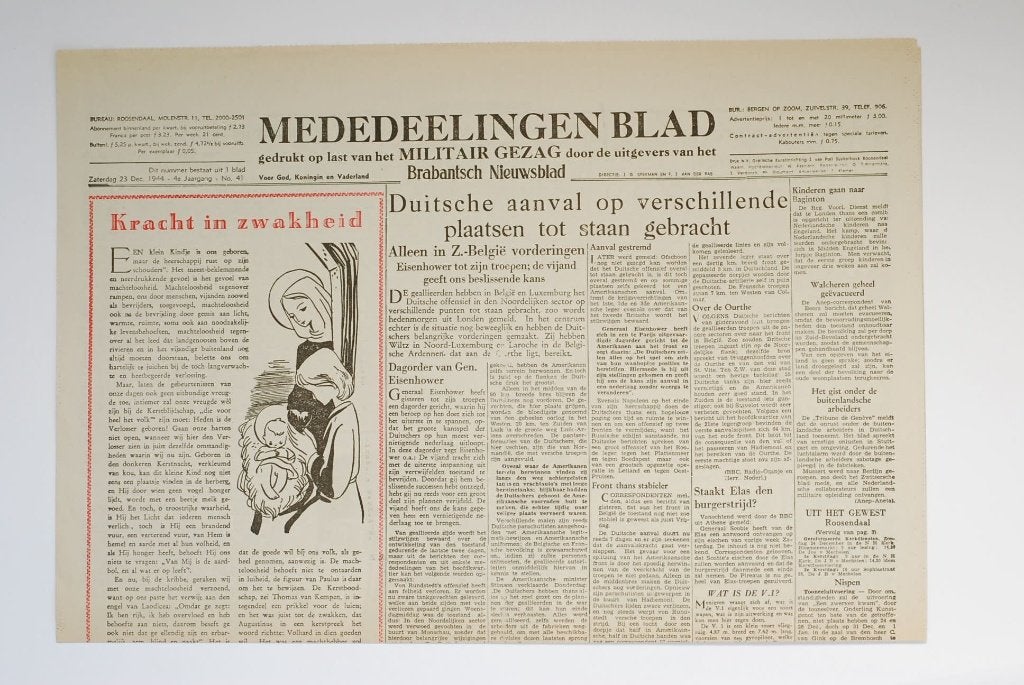 Mededeelingenblad Militair Gezag 12-1944 herdruk krant WOII, Zo goed als nieuw, Verzenden, Amsterdam, Florence Uitgeverij