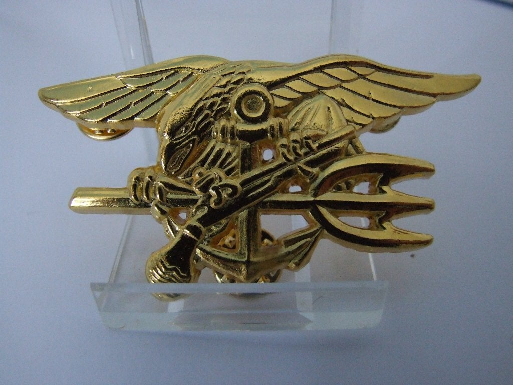 Embleem,Badge,US,Navy,Seals,Goudkleurig, Verzenden, Marine, Amerika, Embleem of Badge