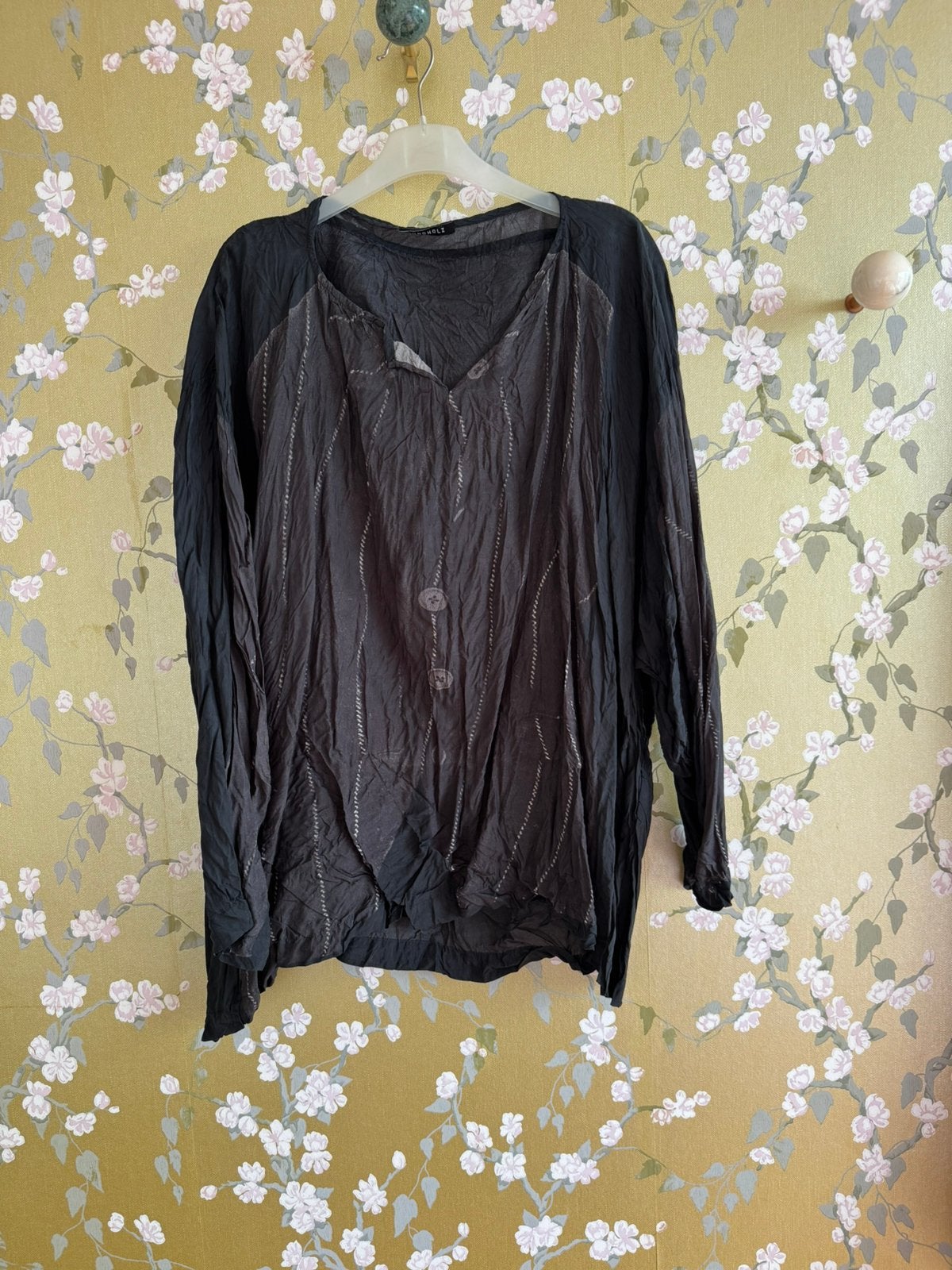 Rundholz Mainline Blouse Front Line Print maat  M/OS, Verzenden, Zo goed als nieuw, Maat 46/48 (XL) of groter, Zwart