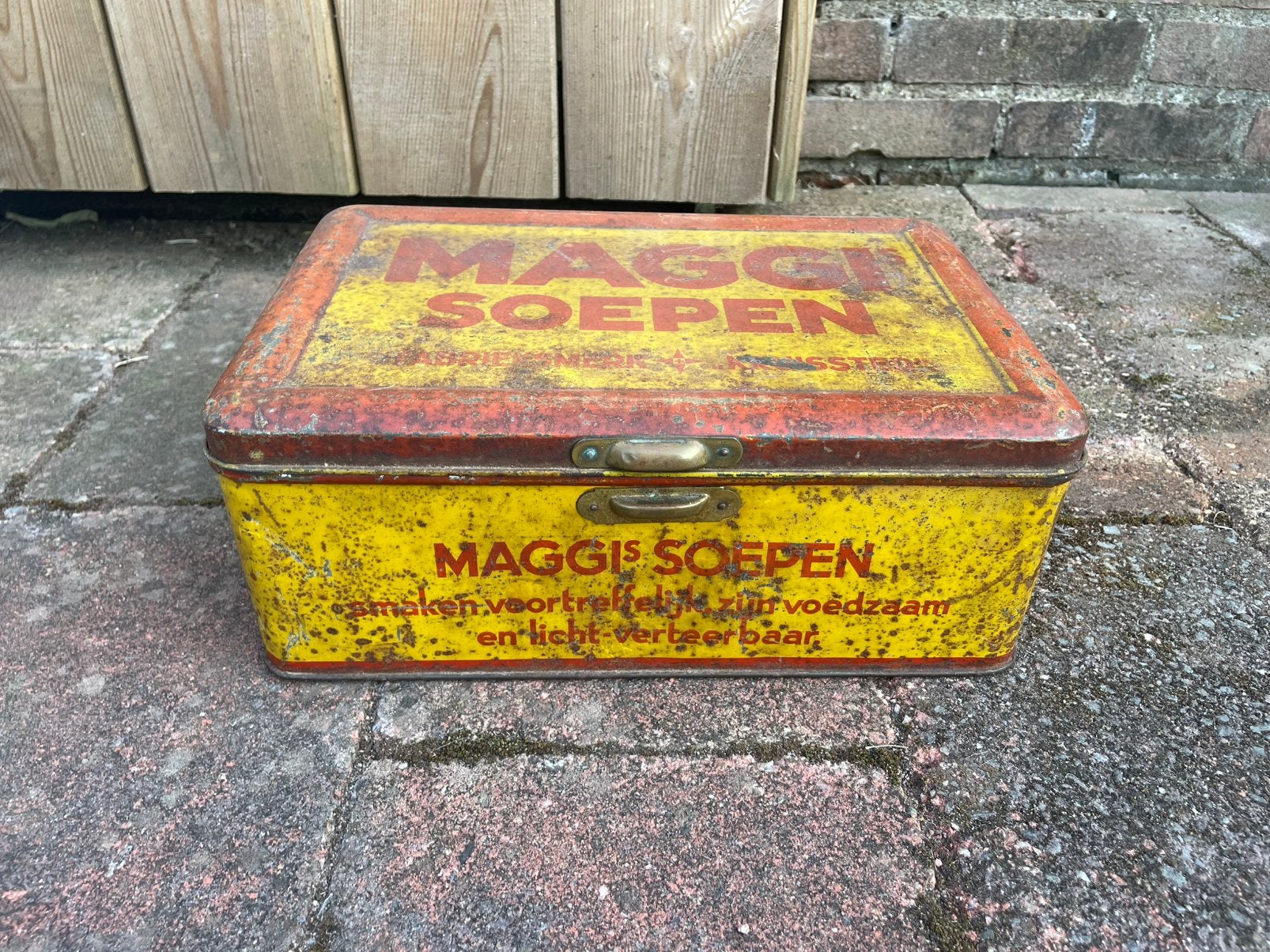 2 antieke winkelblikken-Maggi Soepen & Van Nelle Koffie/Thee, Ophalen, Zo goed als nieuw, Koffie, Van Nelle
