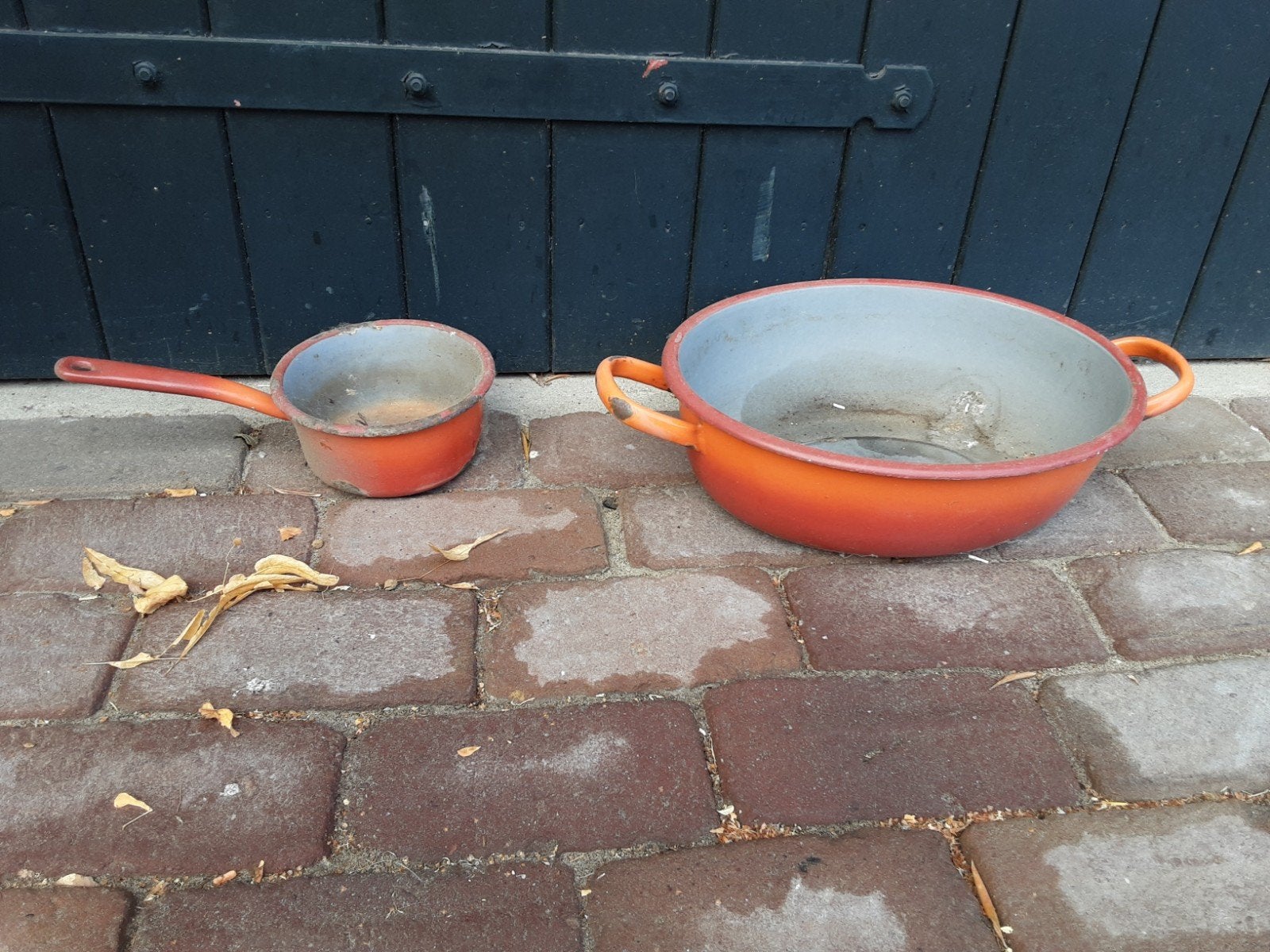 emaille pan en was bakje, Ophalen, Rond, Minder dan 30 cm