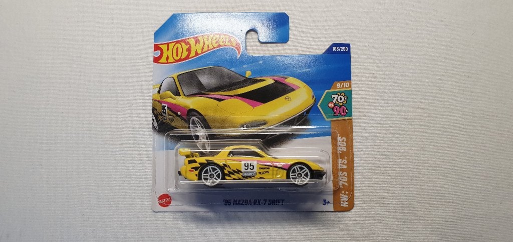 Hot Wheels '95 Mazda RX-7 Drift geel, Ophalen of Verzenden, Nieuw, Auto