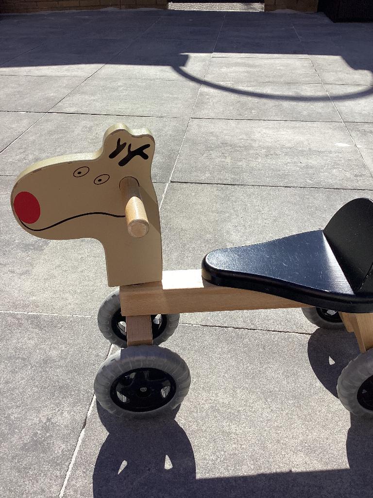 Houten loopwagen, Kinderen en Baby's, Speelgoed | Houten speelgoed, Ophalen, Gebruikt, Rij- of Hobbelspeelgoed