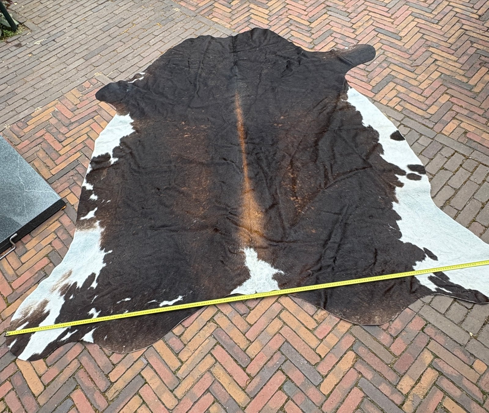 Prachtig groot koeienvel - Bruin/Wit gevlekt, Huis en Inrichting, Bruin, Ophalen of Verzenden, Zo goed als nieuw, 200 cm of meer
