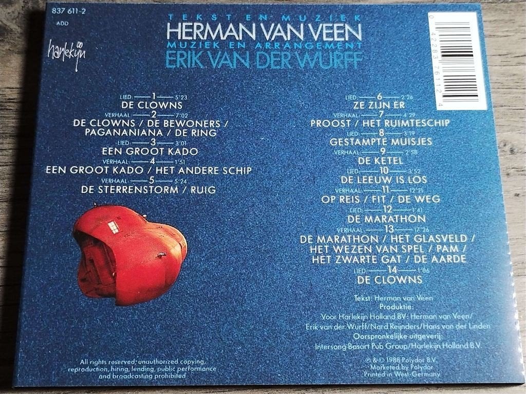 Herman van Veen ‎– Zingt En Vertelt Het Verhaal Van De Clown, Ophalen of Verzenden, Zo goed als nieuw, Levenslied of Smartlap