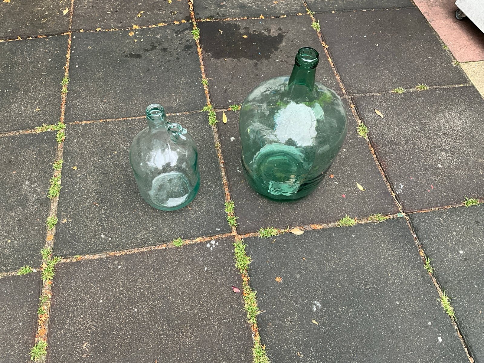 Grote en kleine glazen fles - Vintage decoratie, Antiek en Kunst, Ophalen of Verzenden