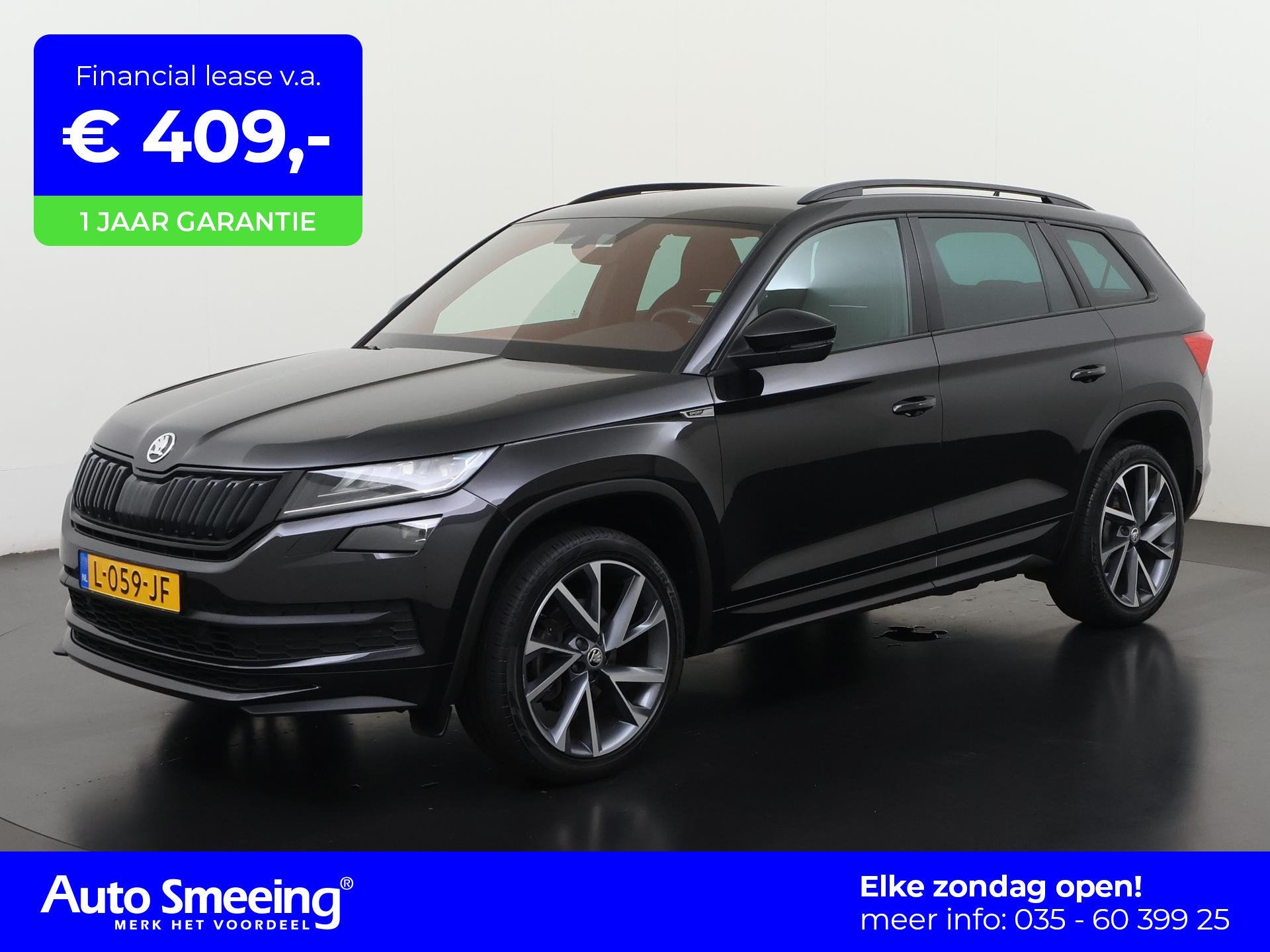 Skoda Kodiaq 1.5 TSI Sportline DSG | 7 Persoons | Trekhaak |, Auto's, 12 maanden, 4 cilinders, Zwart, Origineel Nederlands