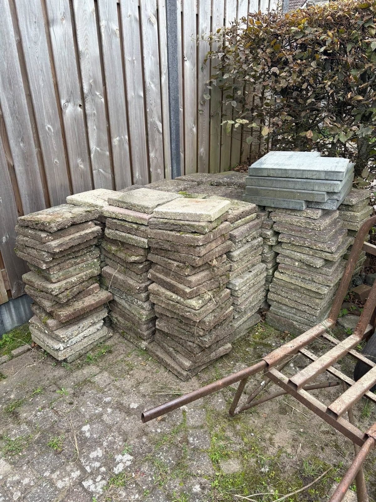 260 stoeptegels 30x30, Tuin en Terras, Ophalen, Gebruikt, 10 m² of meer, Beton