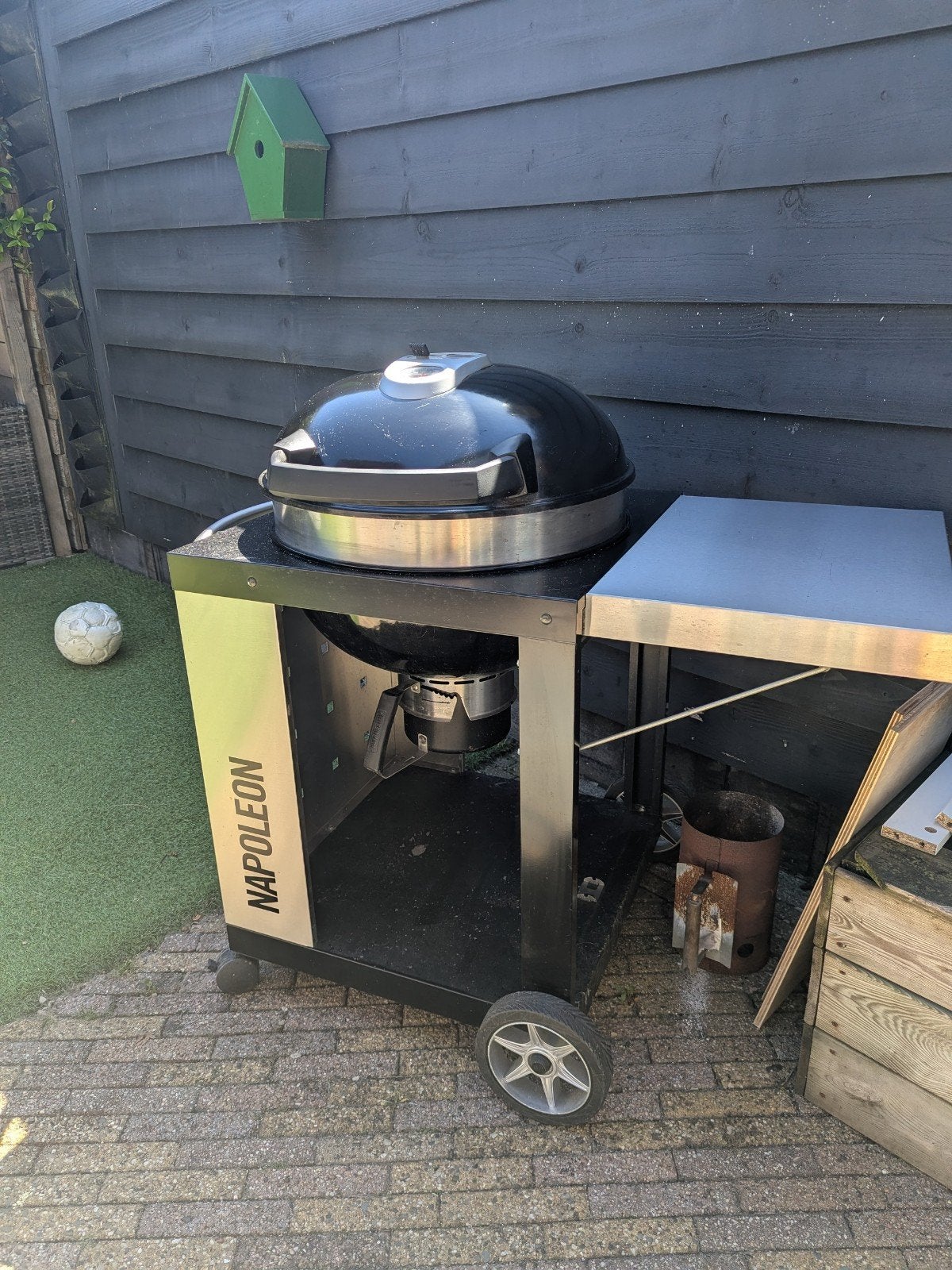 Napoleon houtskool bbq met gietijzeren rooster 57 cm, Ophalen, Gebruikt