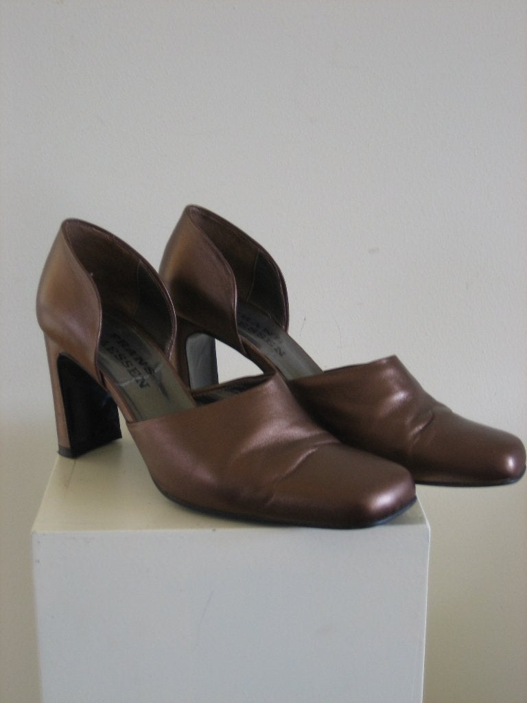 Bronskleurige leren pumps van FRANS MAESSEN, 37-38 snazzeys, Pumps, Frans Maessen, Bruin, Verzenden