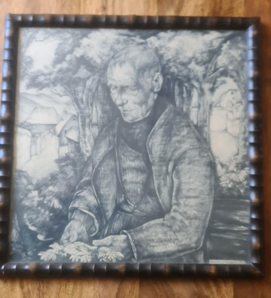 Ingelijste tekening Willem van den Berg, Ophalen