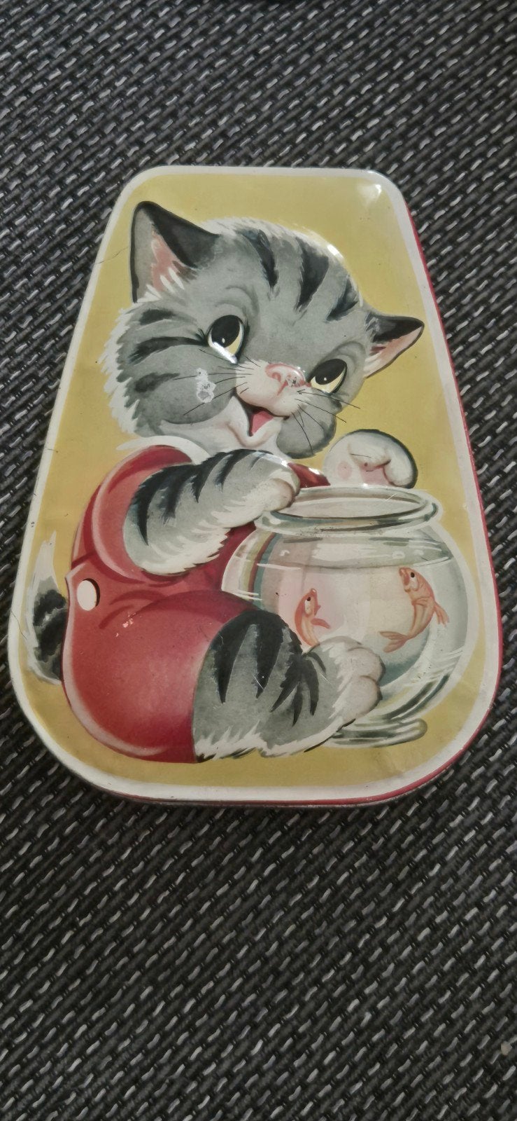 Vintage blikken doosje made by Horner kat  50s, Verzamelen, Ophalen of Verzenden, Gebruikt, Overige, Overige merken
