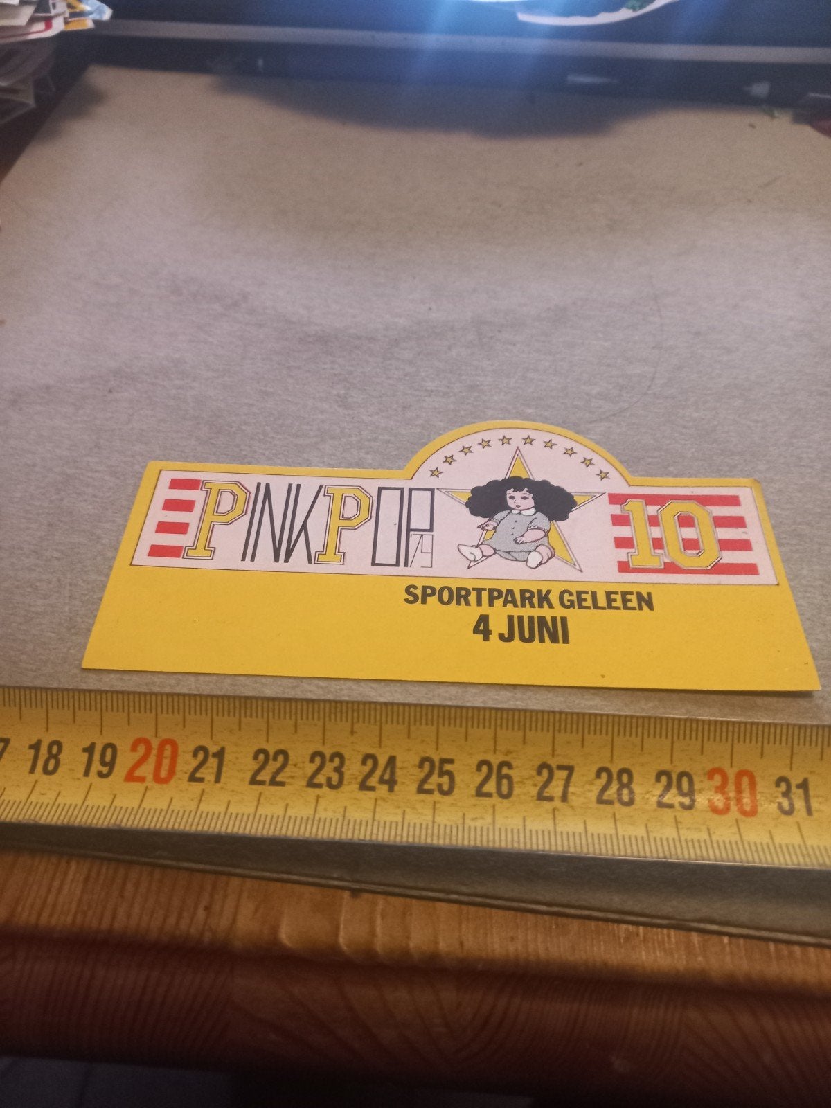Pinkpop 10 Jaar Jubileum Sticker - Sportpark Geleen 4 Juni, Ophalen of Verzenden, Gebruikt