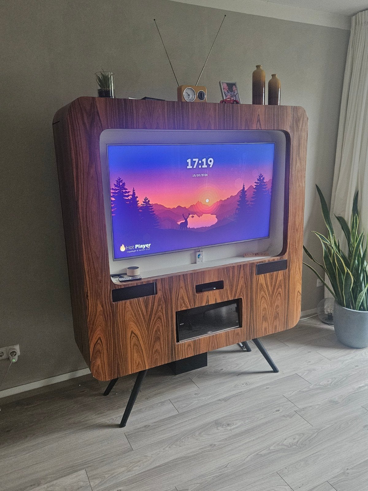 tv meubel - tv kast - wandmeubel., Huis en Inrichting, Ophalen, Gebruikt, 150 tot 200 cm, Overige houtsoorten