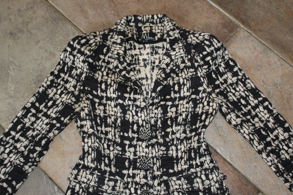 ML Collections prachtig zwart/beige chique jasje mt 36, Meerkleurig, ., Ophalen of Verzenden, Zo goed als nieuw