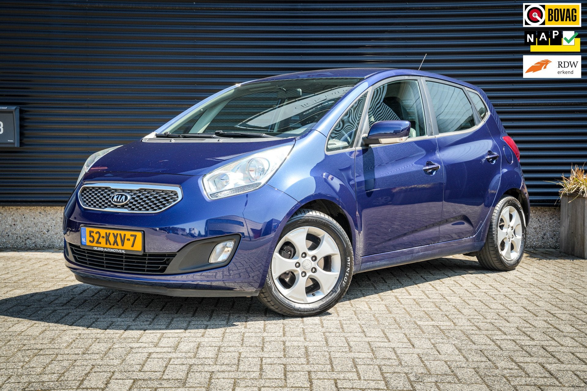 Kia Venga 1.6 CVVT X-ecutive | 1e eig. | Clima | Cruise | El, Auto's, Kia, Euro 5, 4 cilinders, Blauw, Leder en Stof