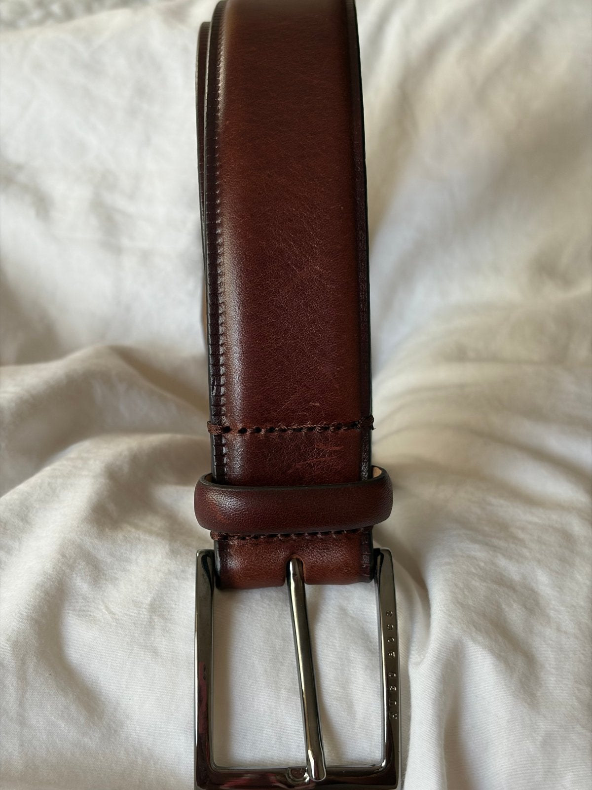 BOSS Hugo Boss Leren Riem Bruin 95-36, Kleding | Heren, Riemen en Ceinturen, 95 tot 105 cm, Bruin, Echt leder, Ophalen of Verzenden