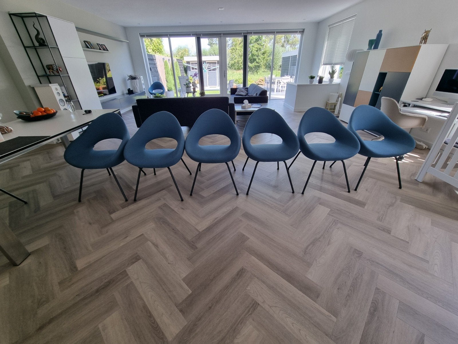 Artifort eetkamerstoelen 6 stuks, Ophalen, Modern design, Blauw, Zo goed als nieuw