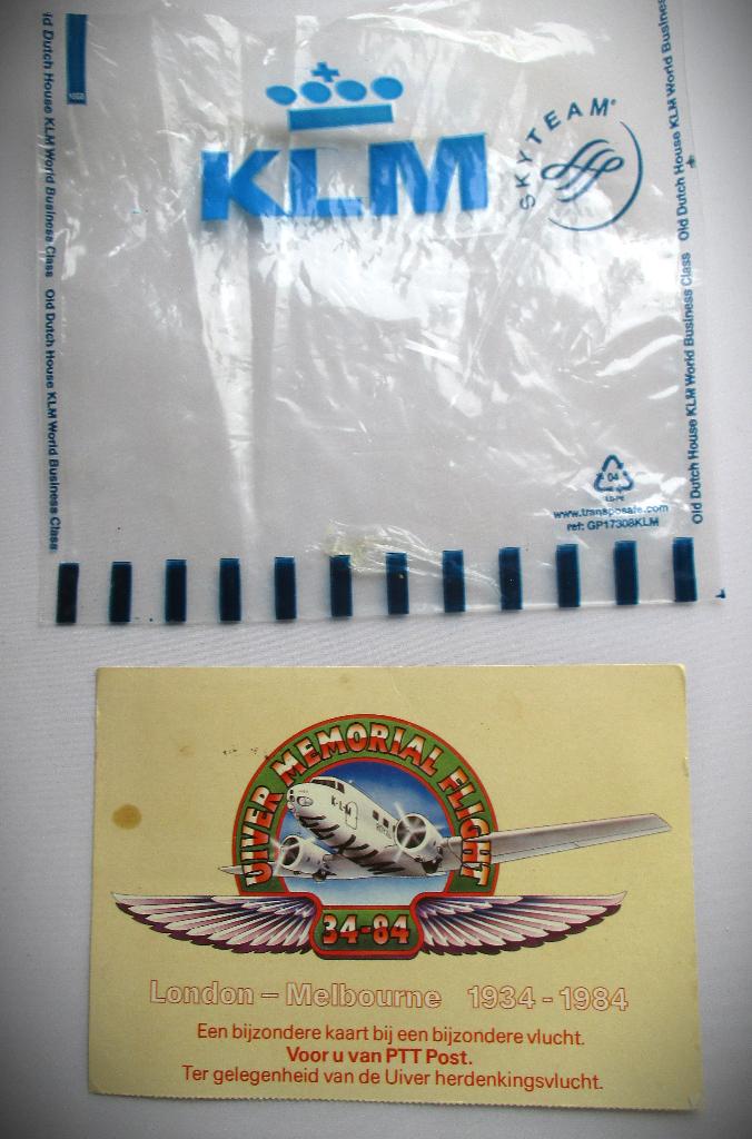 KLM Uiver Memorial Flight~London-Melbourne~1934-1984, Verzamelen, Ophalen of Verzenden, Gebruikt, Kaart, Foto of Prent