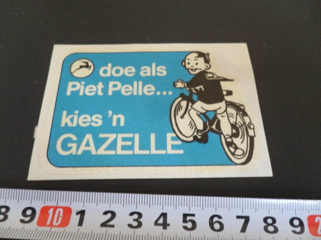 sticker doe als piet pelle ... kies 'n gazelle - fiets, Ophalen of Verzenden, Zo goed als nieuw