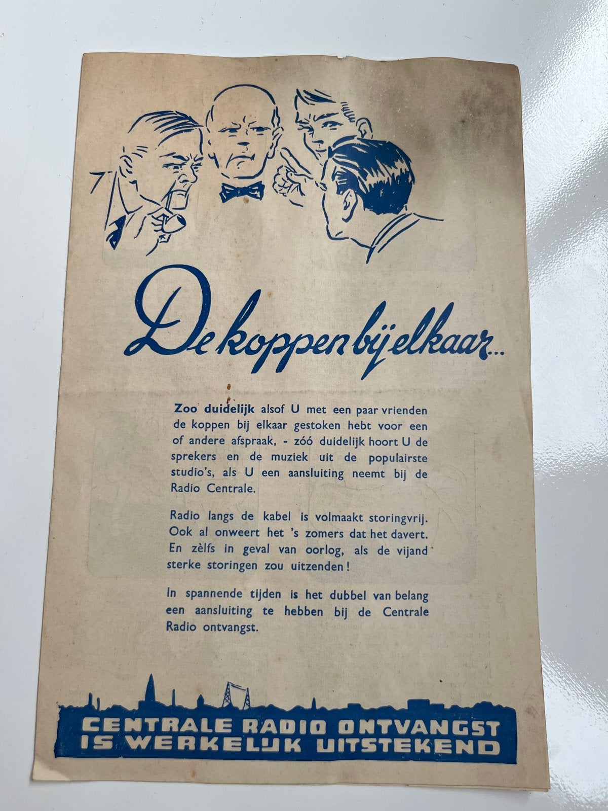 Oude reclamefolder Radio Centrale 1940, Ophalen of Verzenden, Gelezen, Overige typen
