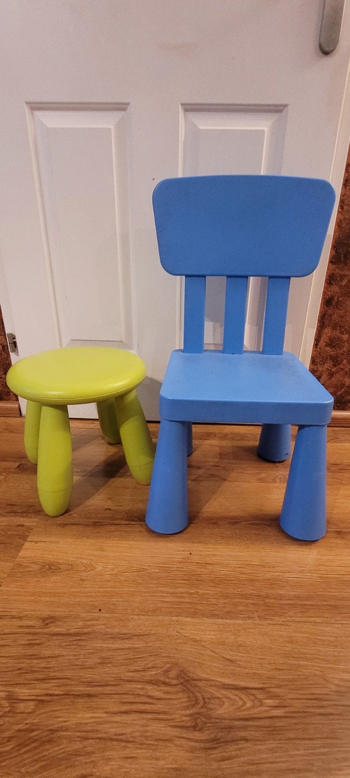 IKEA Mammut Kinderstoel en Krukje - Blauw & Groen, Ophalen, Gebruikt, Overige typen