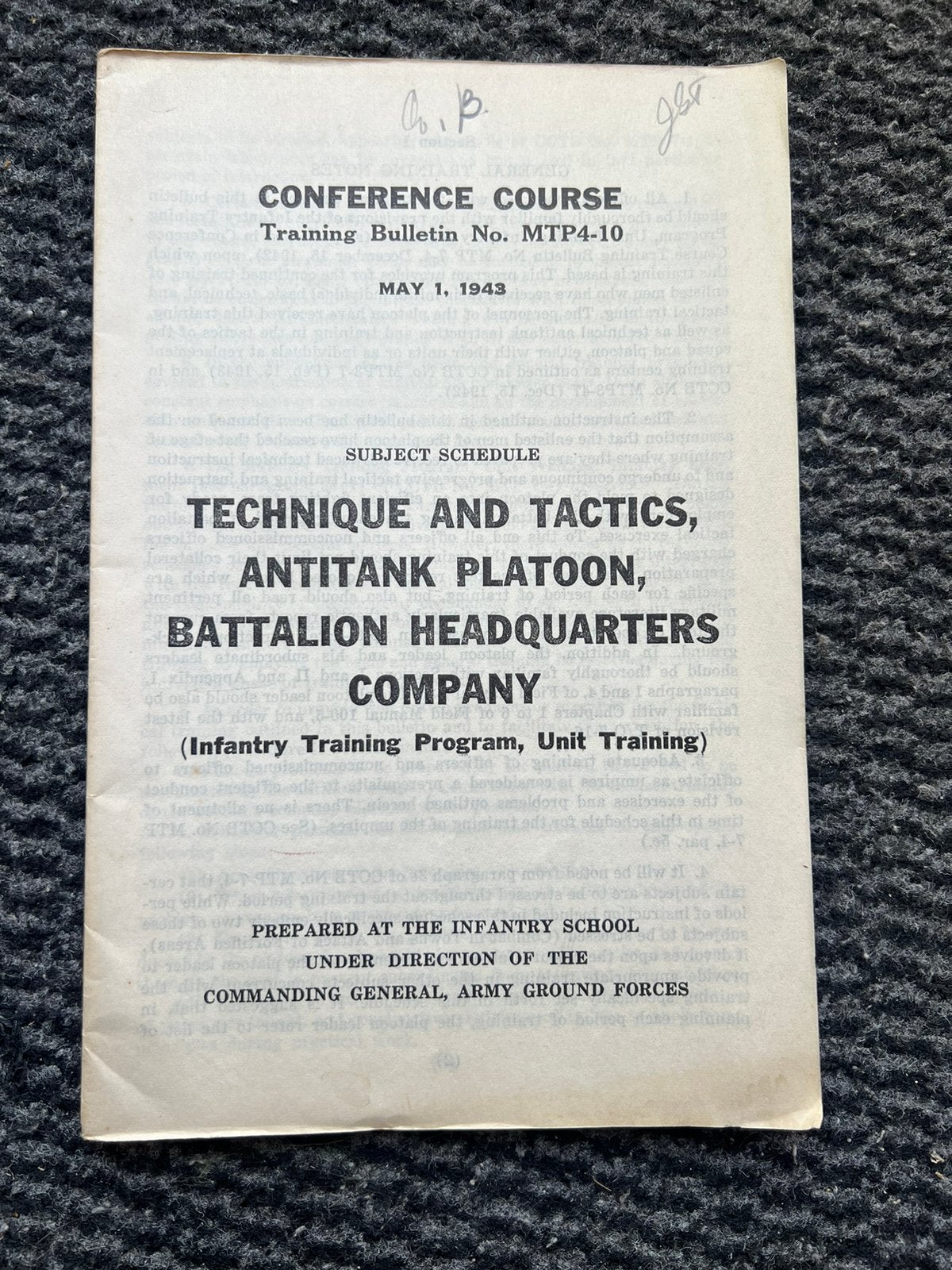 WO2 Amerikaans voorschrift instructie anti tank platoon 1943, Verzamelen, Militaria | Tweede Wereldoorlog, Amerika, Verzenden