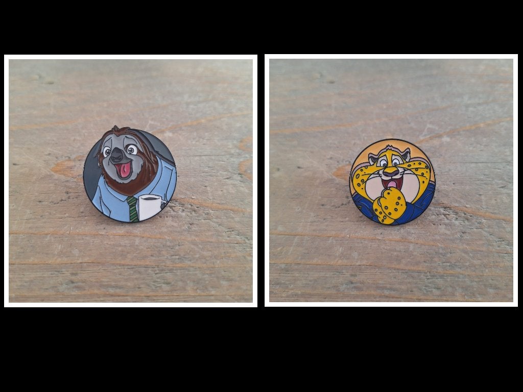2 mooie pins van de tekenfilm Zootopia te koop, Ophalen of Verzenden, Nieuw, Overige onderwerpen, Speldje of Pin