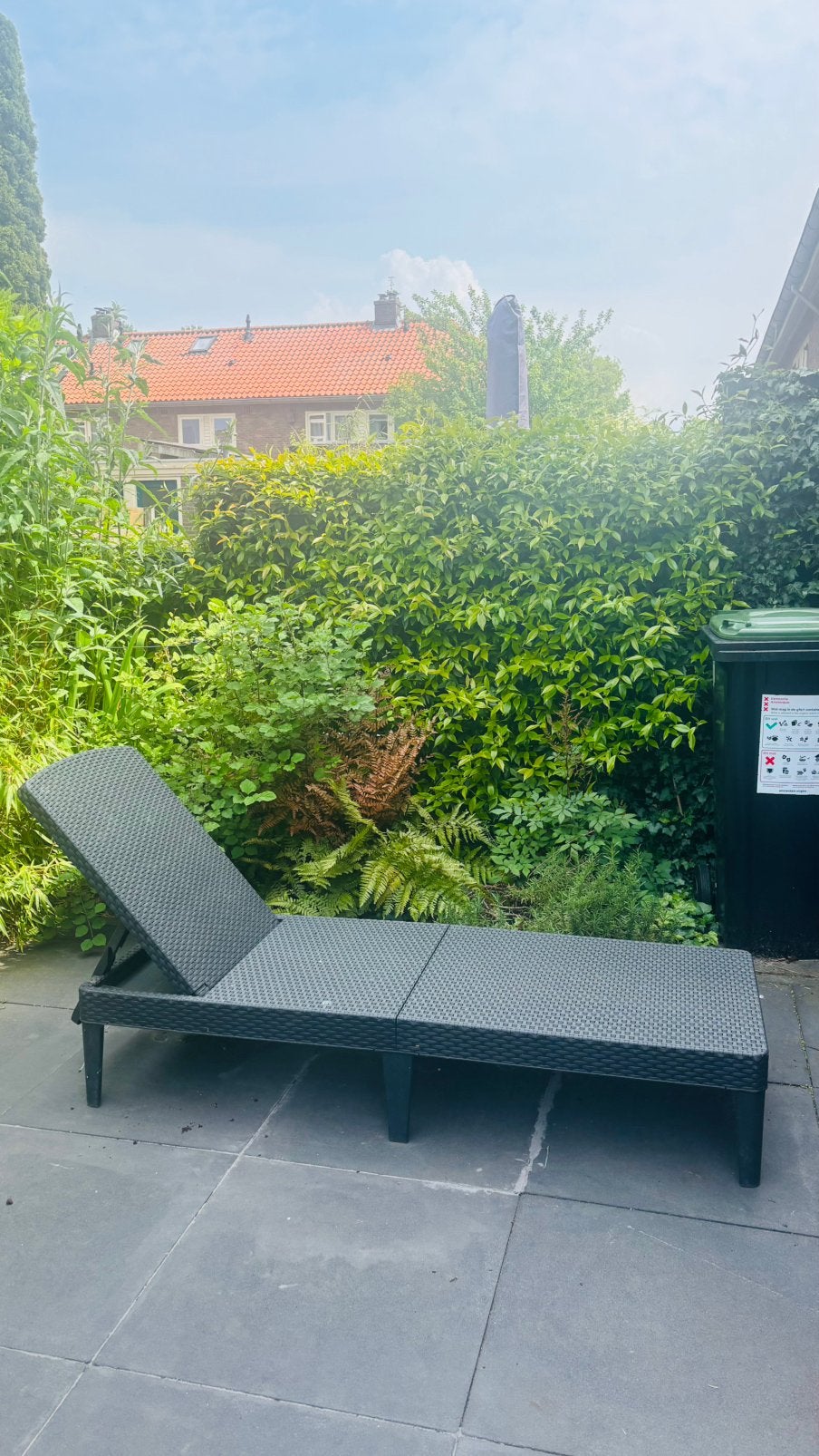Ligbed rotan, Tuin en Terras, Ligbedden, Ophalen, Zo goed als nieuw, Rotan