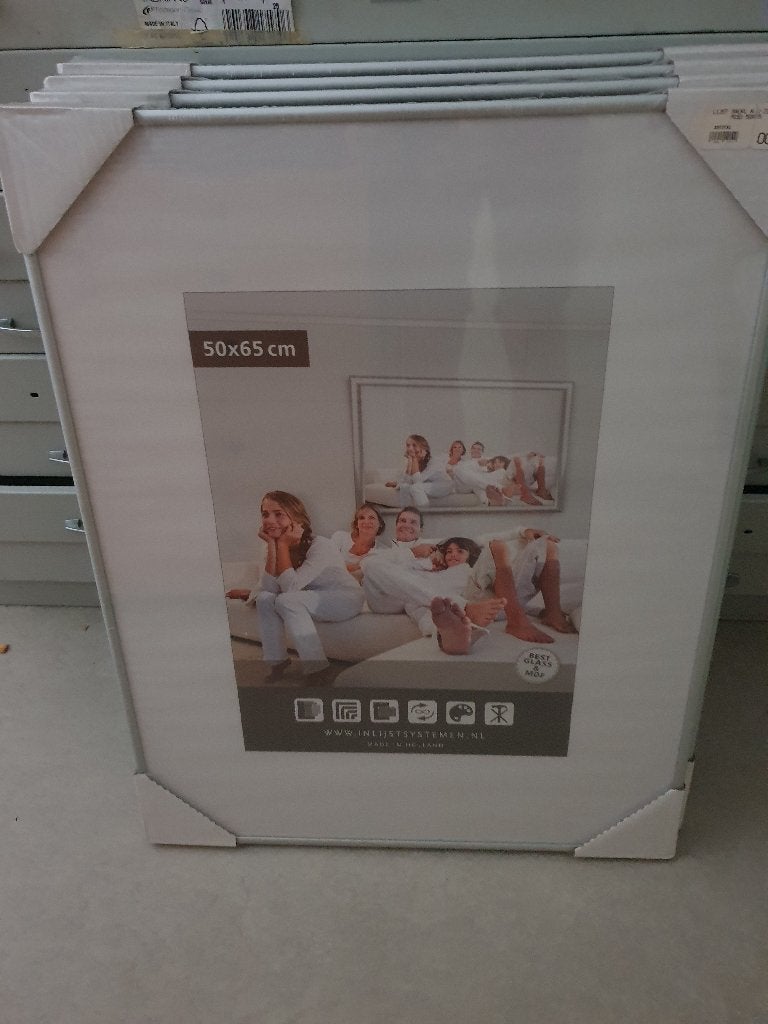 Nieuwe wissellijsten 50x65 cm - zilver, Huis en Inrichting, Ophalen, Overige typen, 65 cm, Met glas