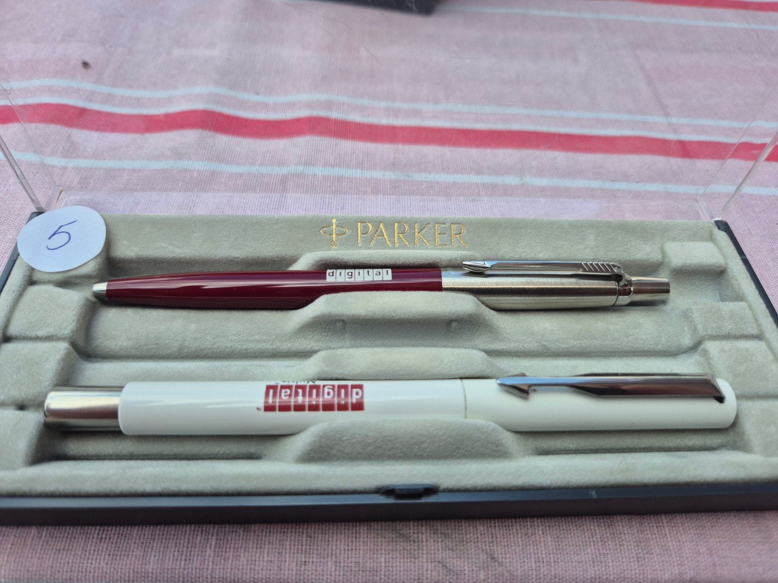 Parker Pennenset: Balpen  - Rood & Wit, Ophalen of Verzenden, Balpen, Parker