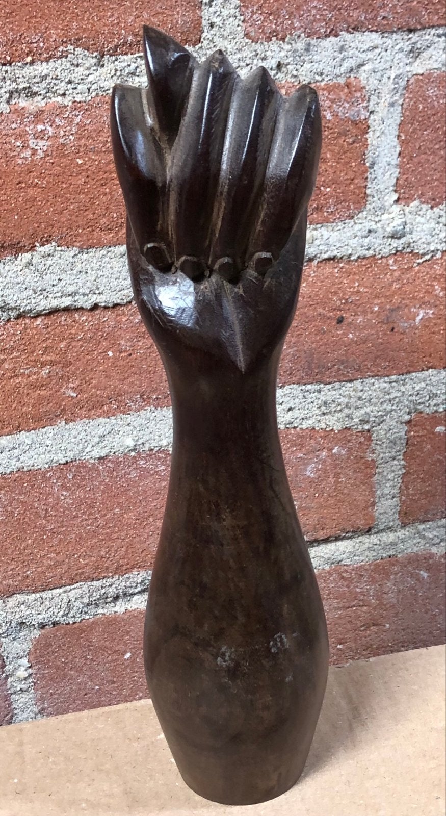 Handgesneden Houten Figa-Vuistbeeldje - Braziliaans Amulet, Overige onderwerpen, Houtsnijwerk, Ophalen of Verzenden, Handgemaakt